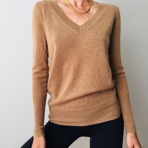 J. Crew Camel Brown V-Neck Sweater